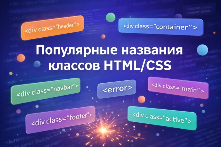 Популярные названия классов HTML/CSS